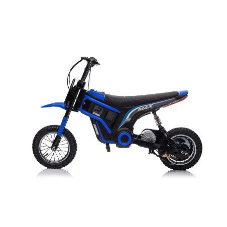 Moto Elettrica per Bambini 24V Raptor X Da 350W Ruote Gonfiabili Freno a Disco Sedile Pelle fino 23-25KM/H portata 63KG Blue