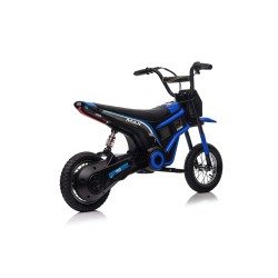 Moto Elettrica per Bambini 24V Raptor X Da 350W Ruote Gonfiabili Freno a Disco Sedile Pelle fino 23-25KM/H portata 63KG Blue