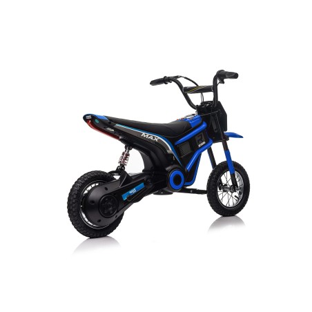 Moto Elettrica per Bambini 24V Raptor X Da 350W Ruote Gonfiabili Freno a Disco Sedile Pelle fino 23-25KM/H portata 63KG Blue