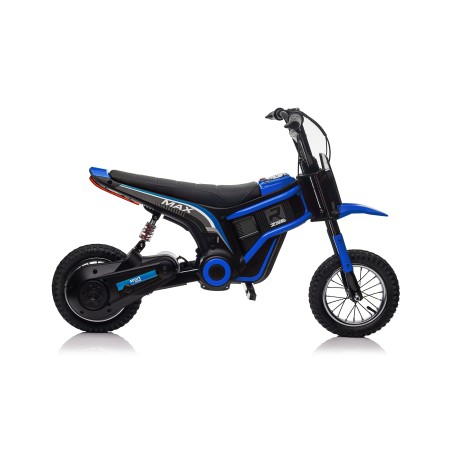Moto Elettrica per Bambini 24V Raptor X Da 350W Ruote Gonfiabili Freno a Disco Sedile Pelle fino 23-25KM/H portata 63KG Blue