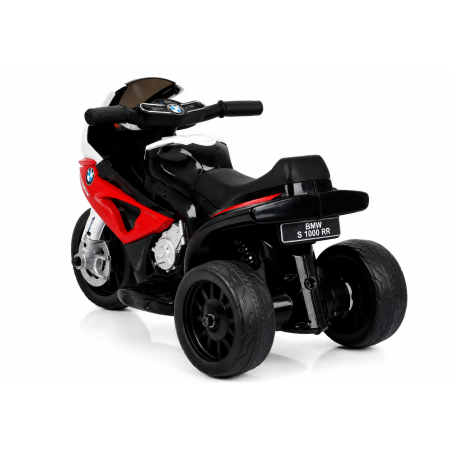 Moto Elettrica per Bambini 18-36 Mesi 6V BMW  S1000RR Sedile Pelle Suoni e Luci portata 20KG Red