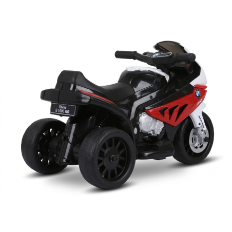Moto Elettrica per Bambini 18-36 Mesi 6V BMW  S1000RR Sedile Pelle Suoni e Luci portata 20KG Red
