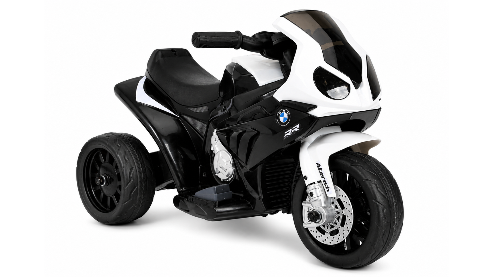 Moto Elettrica per Bambini 18-36 Mesi 6V BMW  S1000RR Sedile Pelle Suoni e Luci portata 20KG Black