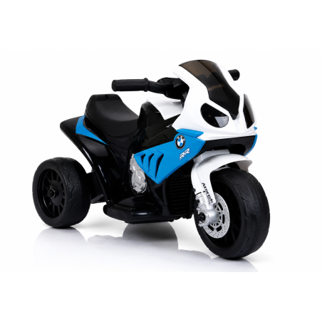 Moto Elettrica per Bambini 18-36 Mesi 6V BMW  S1000RR Sedile Pelle Suoni e Luci portata 20KG Blue