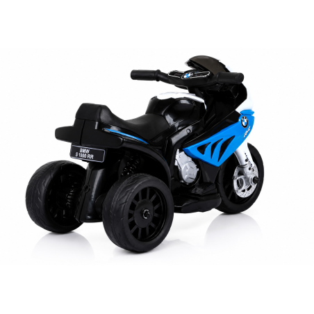 Moto Elettrica per Bambini 18-36 Mesi 6V BMW  S1000RR Sedile Pelle Suoni e Luci portata 20KG Blue