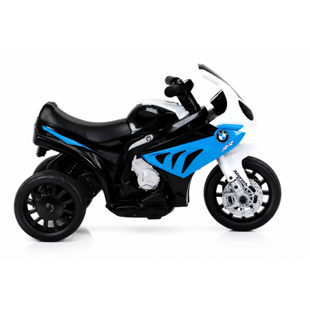 Moto Elettrica per Bambini 18-36 Mesi 6V BMW  S1000RR Sedile Pelle Suoni e Luci portata 20KG Blue