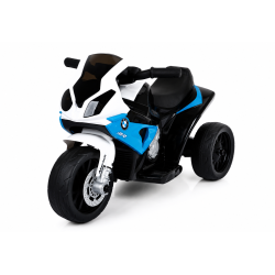 Moto Elettrica per Bambini 18-36 Mesi 6V BMW  S1000RR Sedile Pelle Suoni e Luci portata 20KG Blue