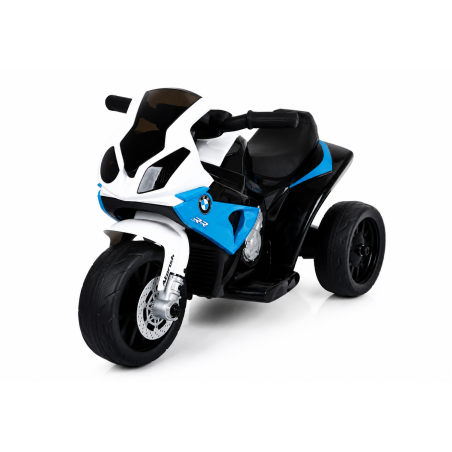 Moto Elettrica per Bambini 18-36 Mesi 6V BMW  S1000RR Sedile Pelle Suoni e Luci portata 20KG Blue