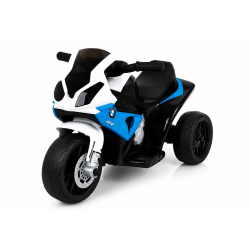 Moto Elettrica per Bambini 18-36 Mesi 6V BMW  S1000RR Sedile Pelle Suoni e Luci portata 20KG Blue