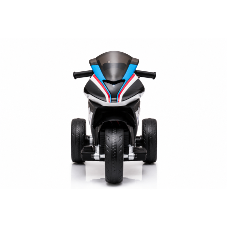 Moto Elettrica per Bambini 18-60 Mesi 12V BMW HP4 Sedile Pelle Musica USB Luci