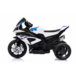 Moto Elettrica per Bambini 18-60 Mesi 12V BMW HP4 Sedile Pelle Musica USB Luci