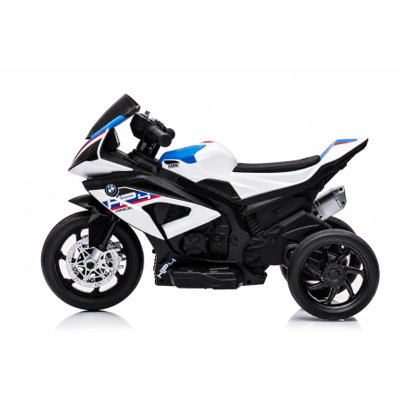 Moto Elettrica per Bambini 18-60 Mesi 12V BMW HP4 Sedile Pelle Musica USB Luci