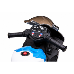 Moto Elettrica per Bambini 18-60 Mesi 12V BMW HP4 Sedile Pelle Musica USB Luci