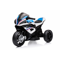 Moto Elettrica per Bambini 18-60 Mesi 12V BMW HP4 Sedile Pelle Musica USB Luci