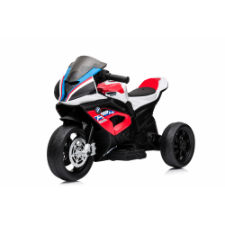 Moto Elettrica per Bambini 18-60 Mesi 12V BMW HP4 Sedile Pelle Musica USB Luci Red