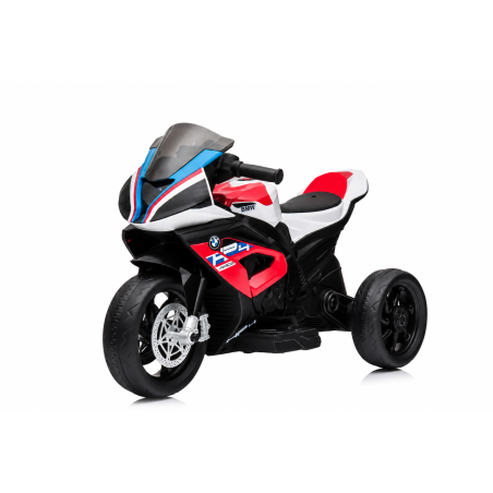 Moto Elettrica per Bambini 18-60 Mesi 12V BMW HP4 Sedile Pelle Musica USB Luci Red