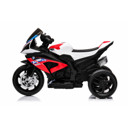 Moto Elettrica per Bambini 18-60 Mesi 12V BMW HP4 Sedile Pelle Musica USB Luci Red