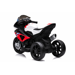 Moto Elettrica per Bambini 18-60 Mesi 12V BMW HP4 Sedile Pelle Musica USB Luci Red