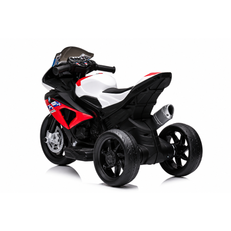 Moto Elettrica per Bambini 18-60 Mesi 12V BMW HP4 Sedile Pelle Musica USB Luci Red
