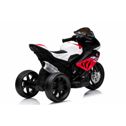 Moto Elettrica per Bambini 18-60 Mesi 12V BMW HP4 Sedile Pelle Musica USB Luci Red