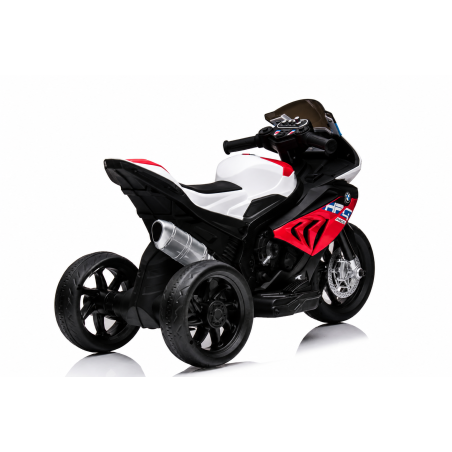 Moto Elettrica per Bambini 18-60 Mesi 12V BMW HP4 Sedile Pelle Musica USB Luci Red