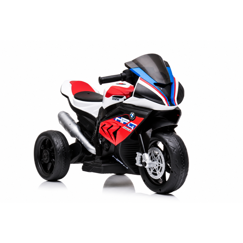 Moto Elettrica per Bambini 18-60 Mesi 12V BMW HP4 Sedile Pelle Musica USB Luci Red