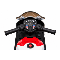 Moto Elettrica per Bambini 18-60 Mesi 12V BMW HP4 Sedile Pelle Musica USB Luci Red
