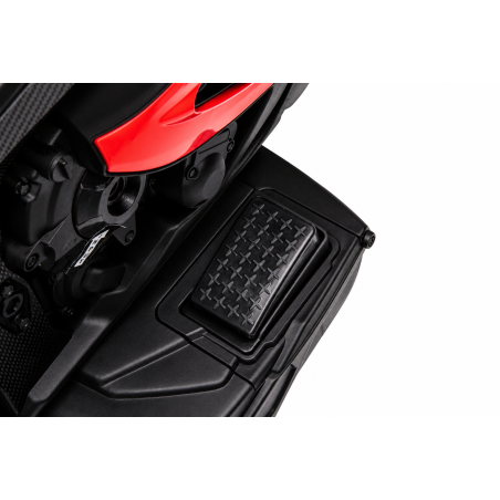 Moto Elettrica per Bambini 18-60 Mesi 12V BMW HP4 Sedile Pelle Musica USB Luci Red