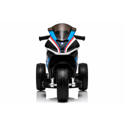 Moto Elettrica per Bambini 18-60 Mesi 12V BMW HP4 Sedile Pelle Musica USB Luci Blue