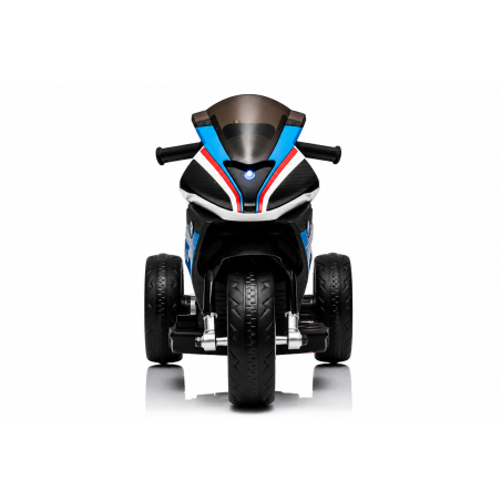 Moto Elettrica per Bambini 18-60 Mesi 12V BMW HP4 Sedile Pelle Musica USB Luci Blue