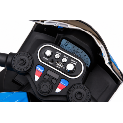 Moto Elettrica per Bambini 18-60 Mesi 12V BMW HP4 Sedile Pelle Musica USB Luci Blue