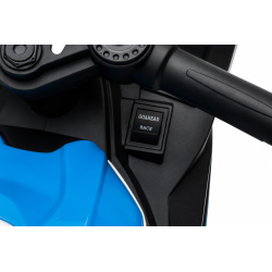 Moto Elettrica per Bambini 18-60 Mesi 12V BMW HP4 Sedile Pelle Musica USB Luci Blue