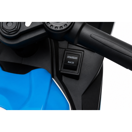 Moto Elettrica per Bambini 18-60 Mesi 12V BMW HP4 Sedile Pelle Musica USB Luci Blue