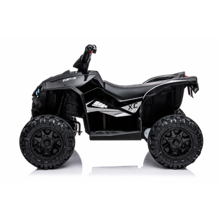 Quad Elettrico per Bambini 12V Falcon X 3-5 Anni 2 Motori sedile in pelle e Telecomando Fari led MP3 Nero