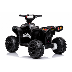 Quad Elettrico per Bambini 12V Falcon X 3-5 Anni 2 Motori sedile in pelle e Telecomando Fari led MP3 Nero