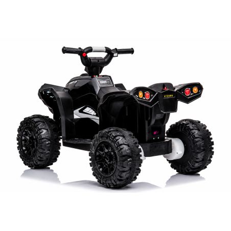 Quad Elettrico per Bambini 12V Falcon X 3-5 Anni 2 Motori sedile in pelle e Telecomando Fari led MP3 Nero