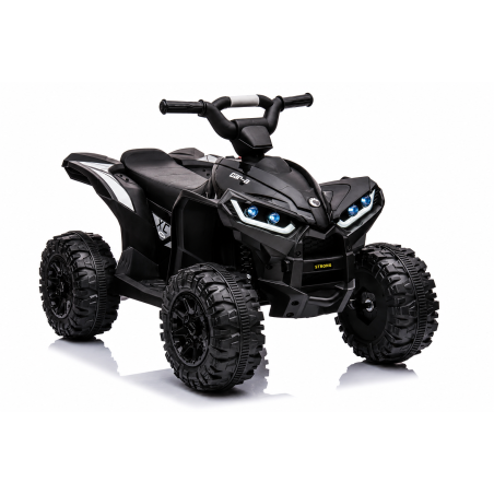 Quad Elettrico per Bambini 12V Falcon X 3-5 Anni 2 Motori sedile in pelle e Telecomando Fari led MP3 Nero