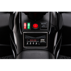Quad Elettrico per Bambini 12V Falcon X 3-5 Anni 2 Motori sedile in pelle e Telecomando Fari led MP3 Nero