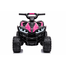 Quad Elettrico per Bambini 12V Falcon X 3-5 Anni 2 Motori sedile in pelle e Telecomando Fari led MP3 Rosa