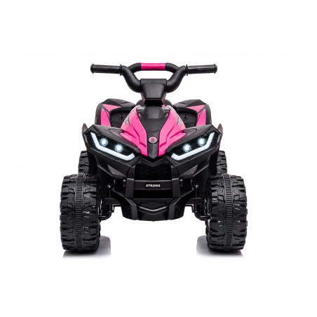 Quad Elettrico per Bambini 12V Falcon X 3-5 Anni 2 Motori sedile in pelle e Telecomando Fari led MP3 Rosa