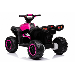 Quad Elettrico per Bambini 12V Falcon X 3-5 Anni 2 Motori sedile in pelle e Telecomando Fari led MP3 Rosa