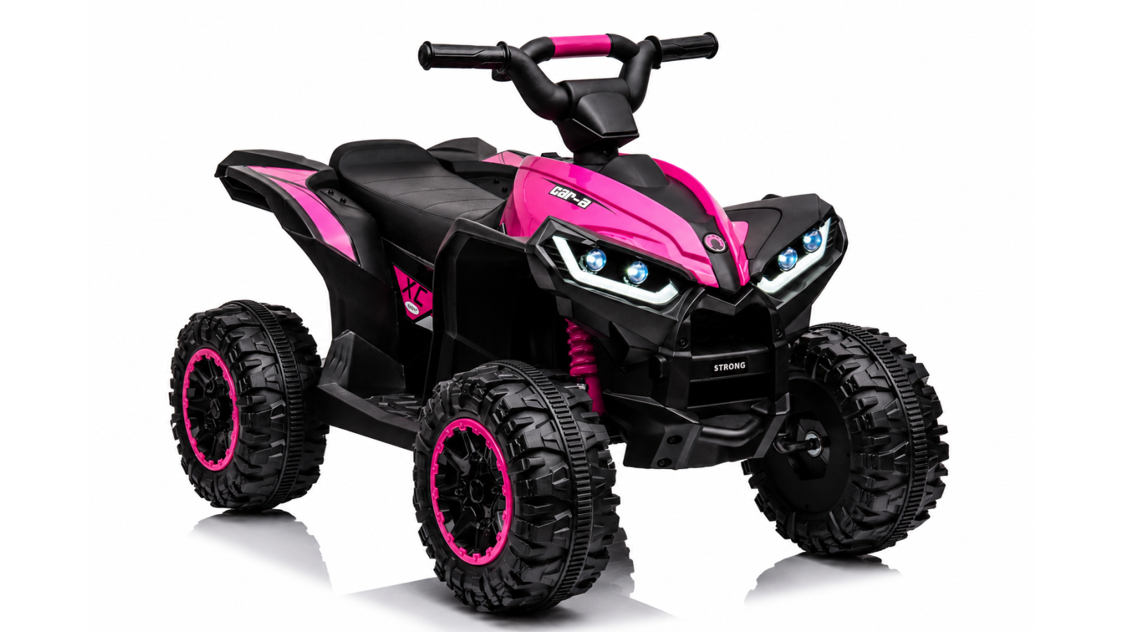 Quad Elettrico per Bambini 12V Falcon X 3-5 Anni 2 Motori sedile in pelle e Telecomando Fari led MP3 Rosa