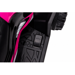 Quad Elettrico per Bambini 12V Falcon X 3-5 Anni 2 Motori sedile in pelle e Telecomando Fari led MP3 Rosa