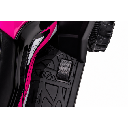 Quad Elettrico per Bambini 12V Falcon X 3-5 Anni 2 Motori sedile in pelle e Telecomando Fari led MP3 Rosa