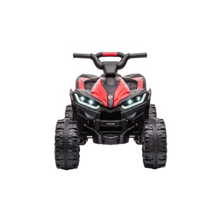 Quad Elettrico per Bambini 12V Falcon X 3-5 Anni 2 Motori sedile in pelle e Telecomando Fari led MP3 Rossa