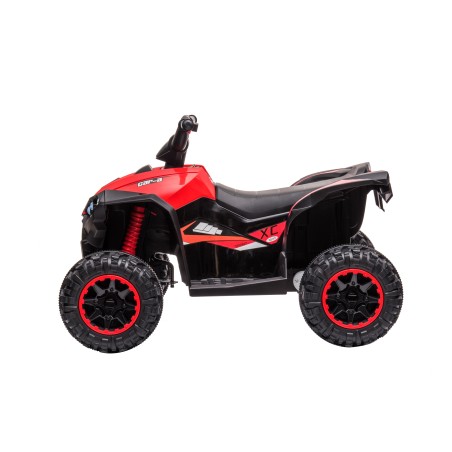 Quad Elettrico per Bambini 12V Falcon X 3-5 Anni 2 Motori sedile in pelle e Telecomando Fari led MP3 Rossa
