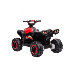 Quad Elettrico per Bambini 12V Falcon X 3-5 Anni 2 Motori sedile in pelle e Telecomando Fari led MP3 Rossa
