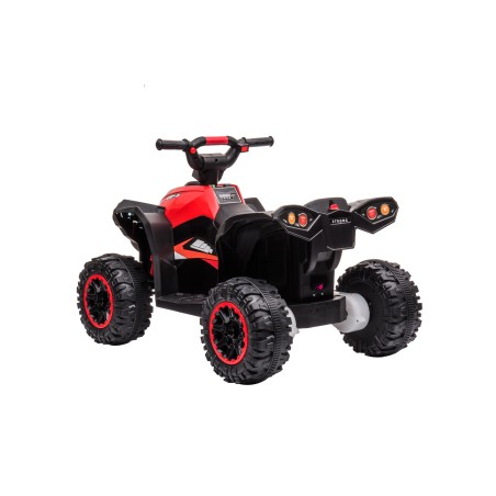 Quad Elettrico per Bambini 12V Falcon X 3-5 Anni 2 Motori sedile in pelle e Telecomando Fari led MP3 Rossa