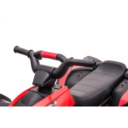 Quad Elettrico per Bambini 12V Falcon X 3-5 Anni 2 Motori sedile in pelle e Telecomando Fari led MP3 Rossa
