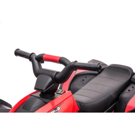 Quad Elettrico per Bambini 12V Falcon X 3-5 Anni 2 Motori sedile in pelle e Telecomando Fari led MP3 Rossa